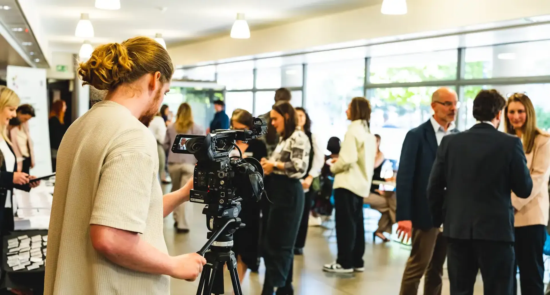 Gregory Blake filming with cinema camera
